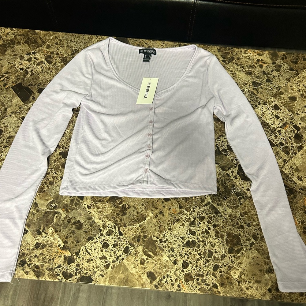 Essentials Light Purple Button Down Shirt